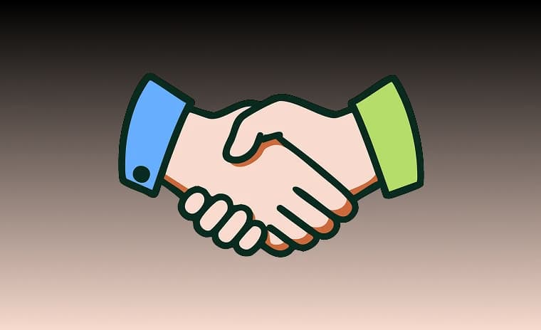 two hands shaking icon