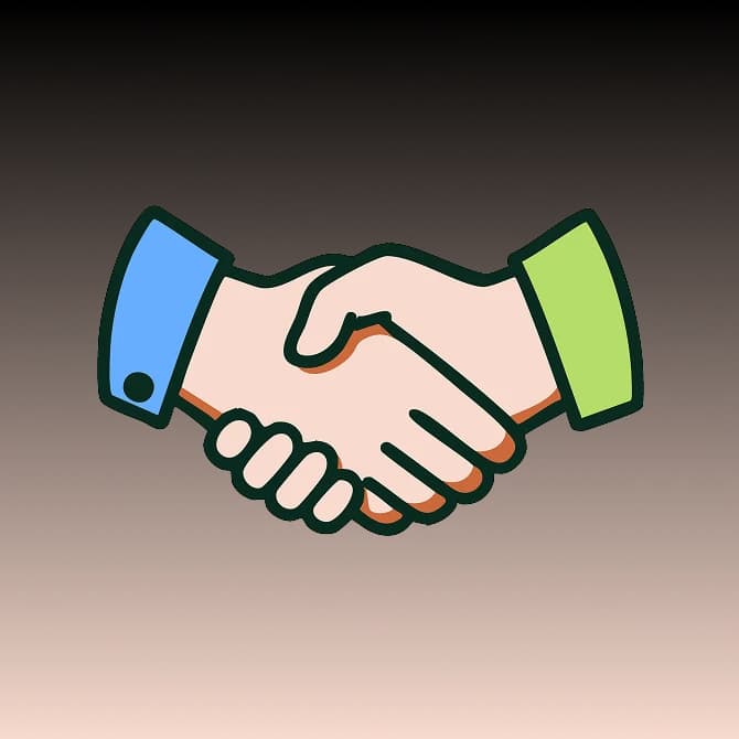 two hands shaking icon