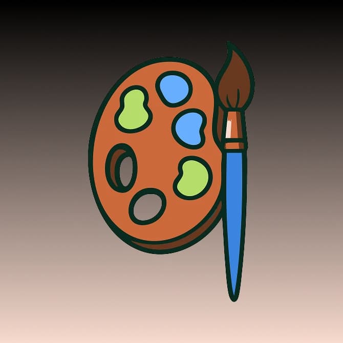 paint brush & pallet icon