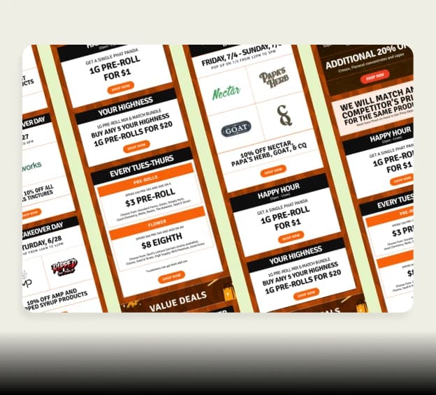 screenshots of email campaigns