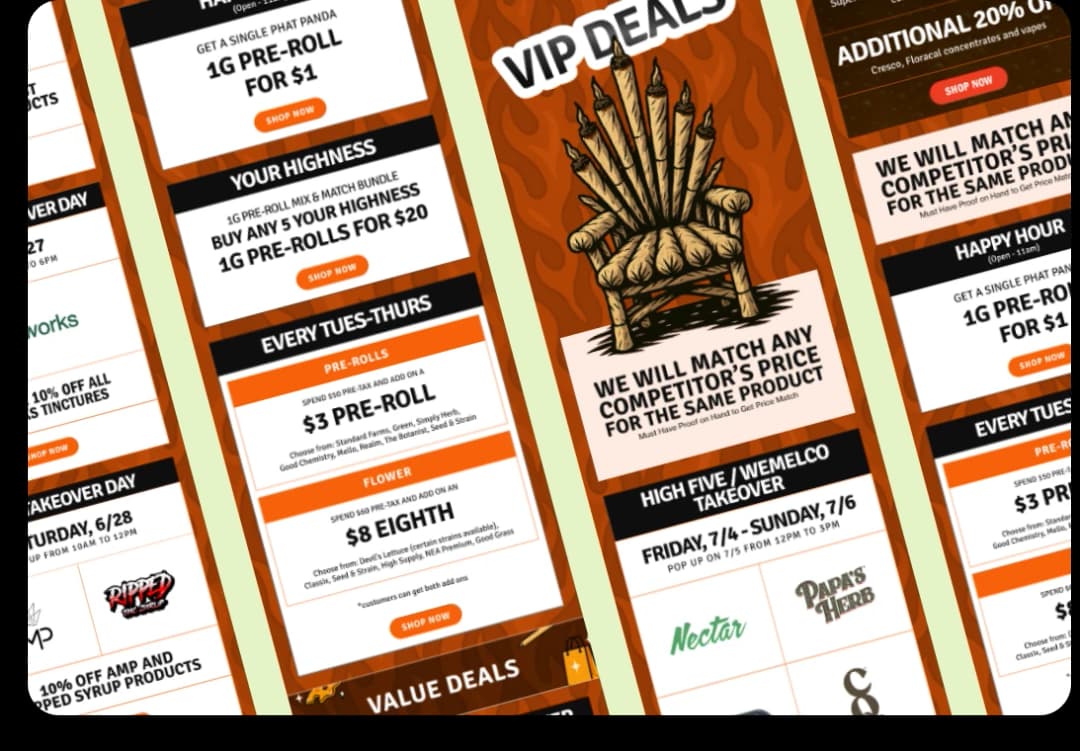 screenshots of email campaigns