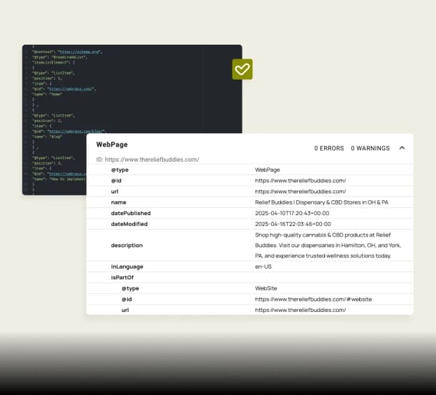screenshot of code and schema