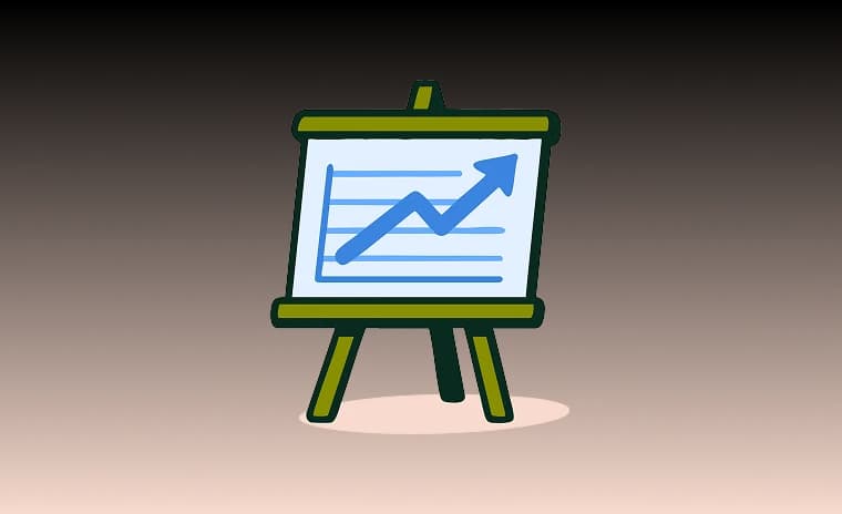 graph with rising trend icon
