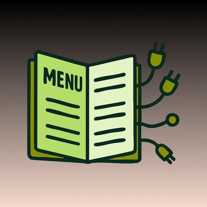 twmenu with plugs coming out of it icon