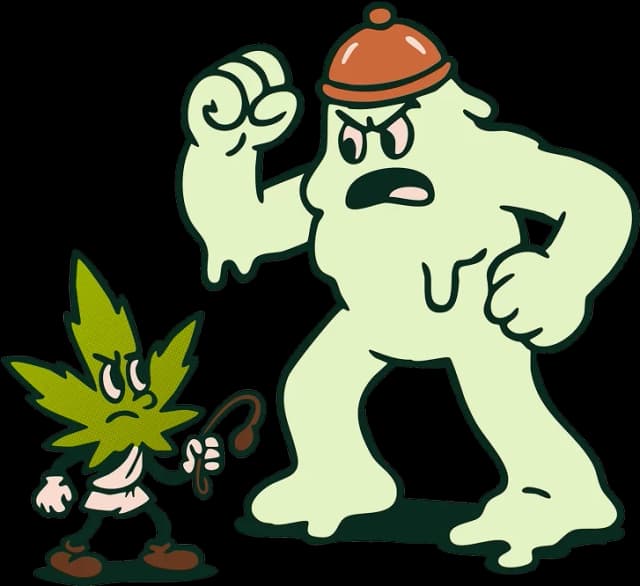 weed leaf fighting goop monster