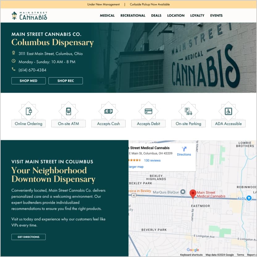 Cannabis website local page web design